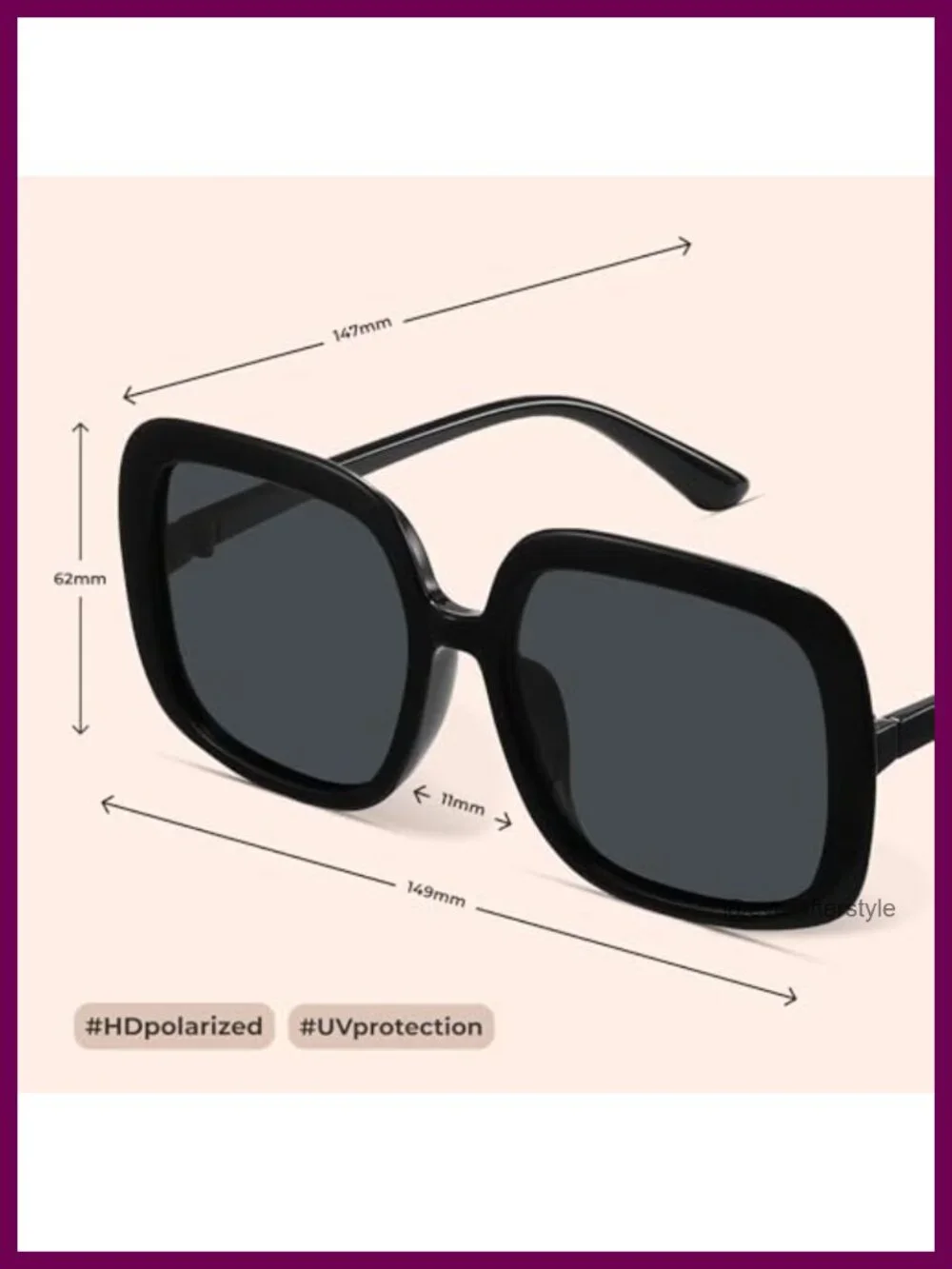 Oversized Polarized Sunglasses Women Retro UV400